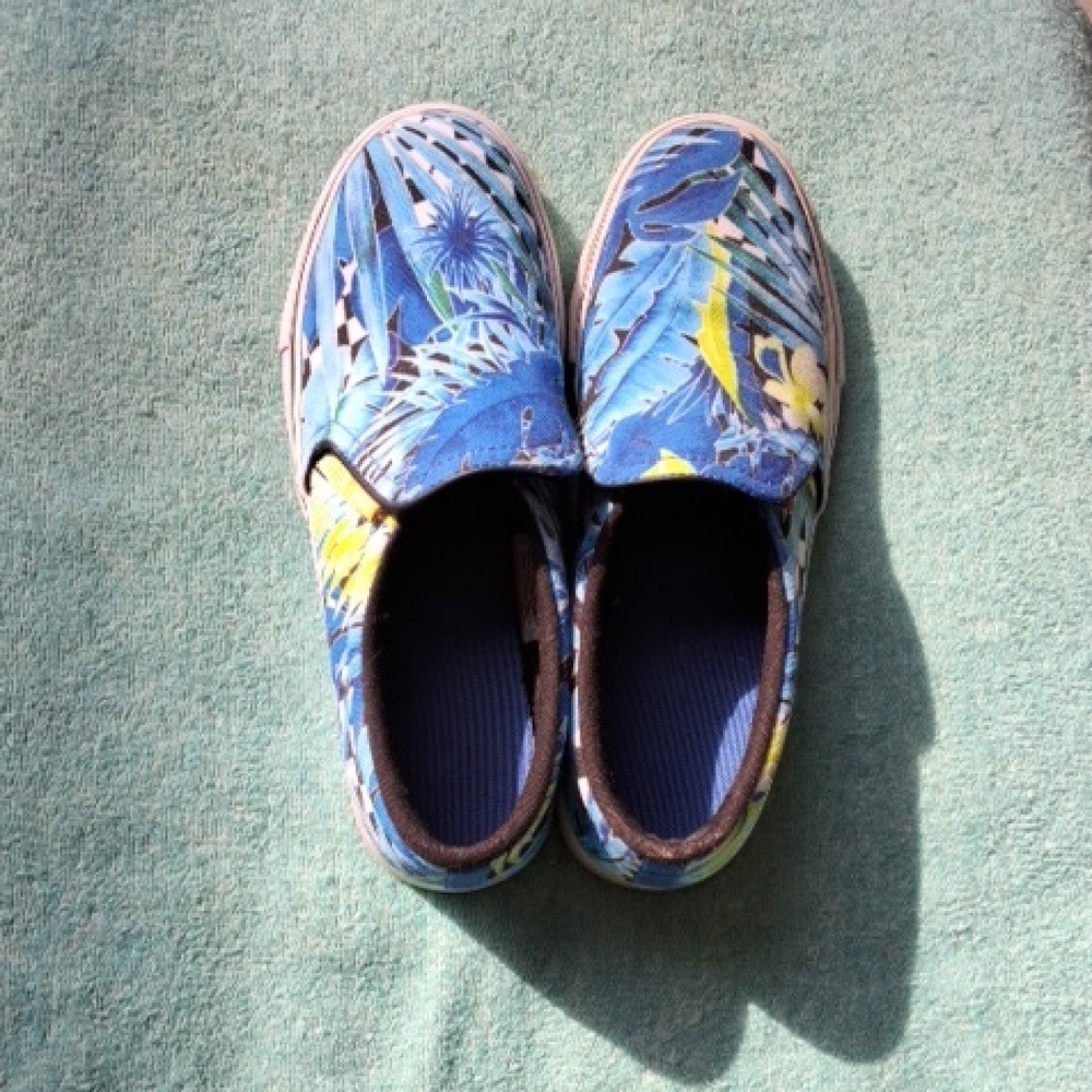 Kids Tropical Blue Slip-On Shoes